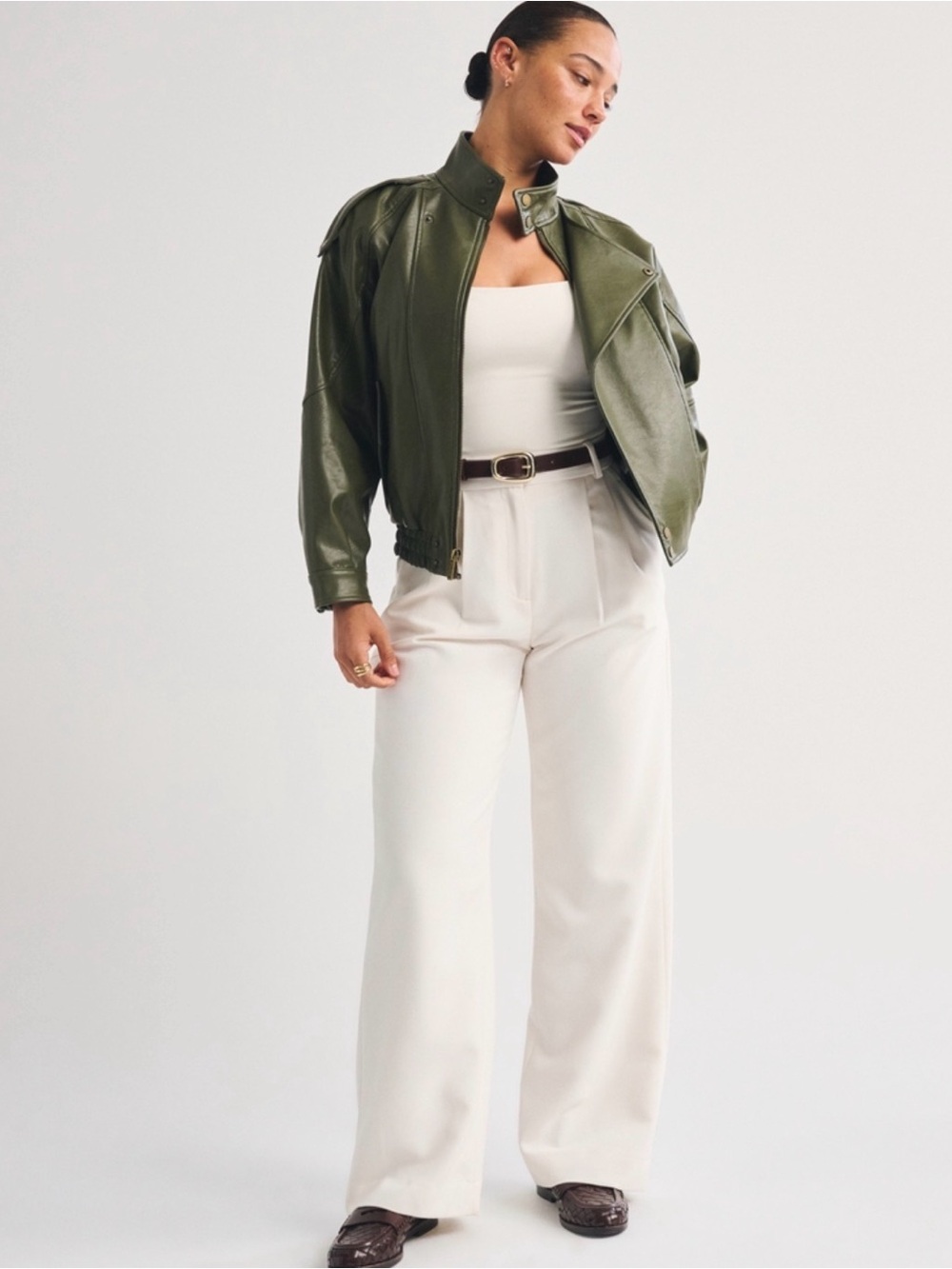 Abercrombie & Fitch Curve Love Sloane Tailored Pant in Cream 2R